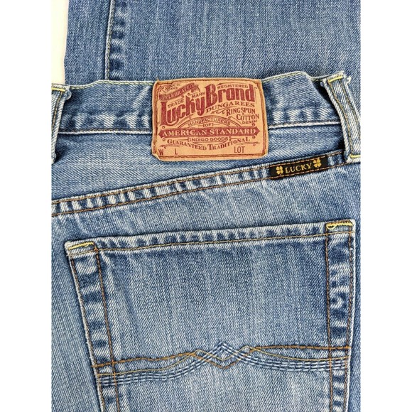 Lucky Brand H212 Classic Fit Men's Blue Jeans 38 Regular Inseam 30 Medium Wash - Picture 4 of 6